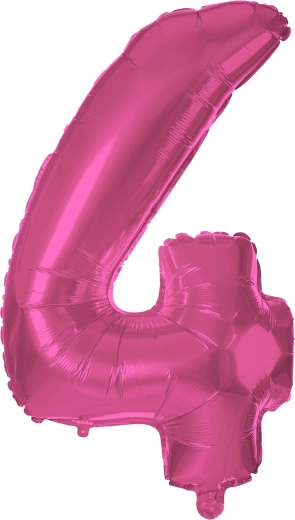 Fóliový balónik číslica 4 ružový 30 cm TORO