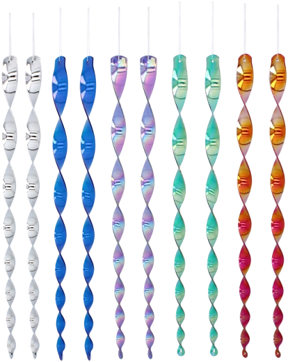 Súprava 10 odrazových špirál proti vtákom 50 cm – mix farieb
