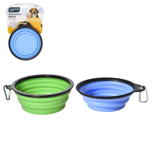 Skladacia silikónová miska pre psy a mačky 350 ml