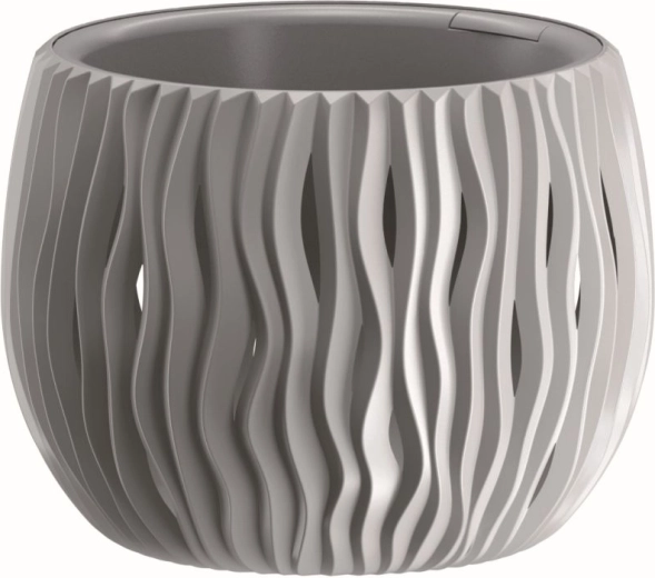 Kvetináč Sandy Bowl s vložkou 18 cm – sivý kameň
