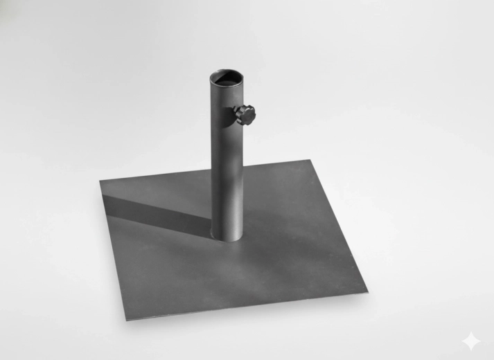 Kovový stojan na slnečník 40 × 40 cm sivý