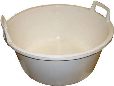 Plastový škopok s uchami 49 cm, biely, 25 l