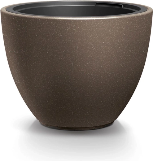Kvetináč s vložkou HEOS Eco Wood 29,8 cm – káva