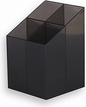 Plastový stojan na písacie potreby ICO, 4-dielny, dymovo transparentný