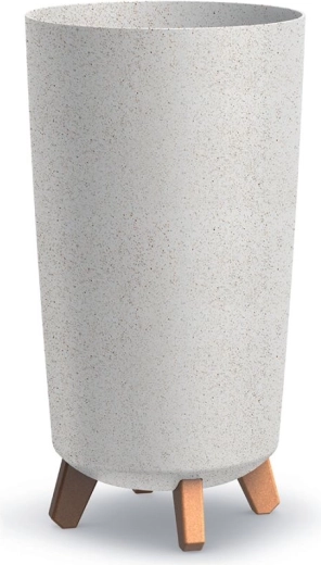 Kvetináč Gracia Tubus Slim Eco Wood 19,5 cm – biely