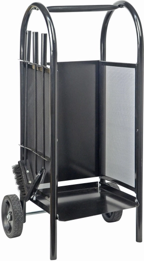 Krbový kôš s vozíkom a náradím, oceľ, 82,5 cm