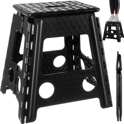 MalaTec skladacia stolička čierno-biela 39 cm