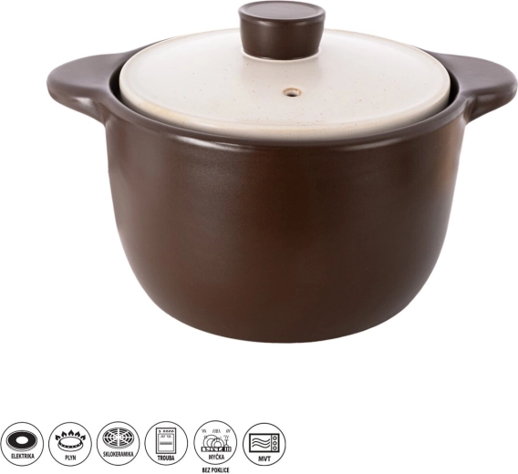 Keramický žiaruvzdorný hrniec s pokrievkou 6,9 l
