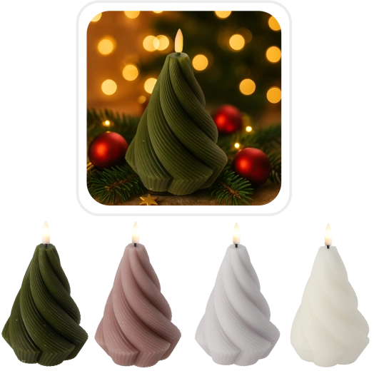 LED vosková špirálová sviečka Twisted 9 × 12,5 cm s časovačom