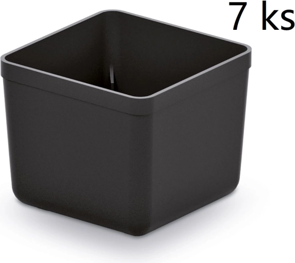 Sada 7 plastových boxov na náradie Unite Box, čierna, 55 × 55 × 165 mm