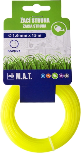 Náhradná vyžínacia struna kruhová 1,6 mm, 15 m, žltá