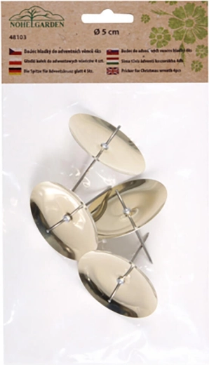 Zápichový držiak na sviečky 50 mm – zlatý, sada 4 ks