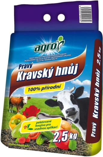 Pravý kravský hnoj granulovaný 2,5 kg Agro