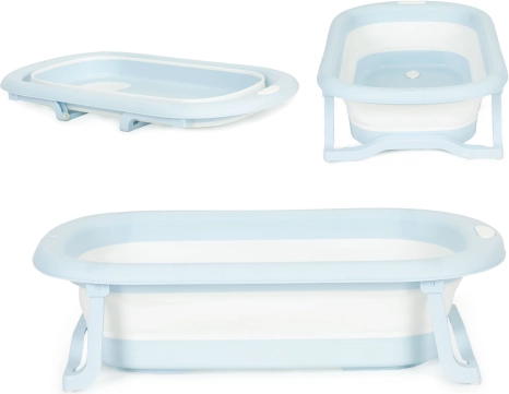 Detská skladacia turistická vanička s odtokom, sivá