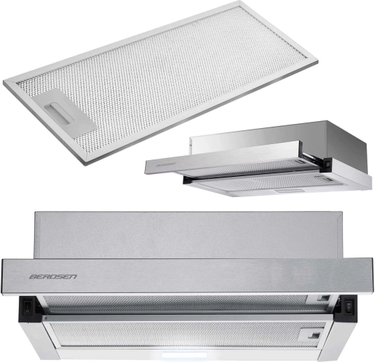 Teleskopický kuchynský odsávač 50 cm nerez BERDSEN BT-233 s LED osvetlením