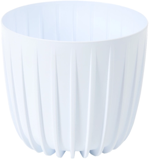 Nízky kvetináč Mira 24 cm biely