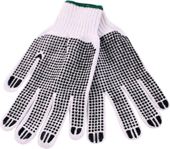 Pletené bavlnené pracovné rukavice s obojstranným protišmykom