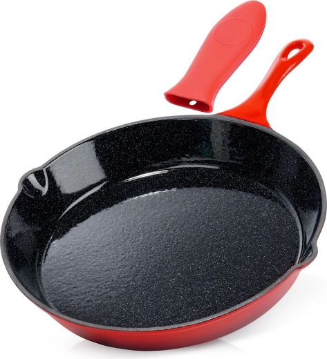 liatinová smaltovaná panvica so silikónovým návlekom 30 cm