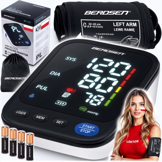 Tlakomer na rameno s hlasovými pokynmi v poľštine BERDSEN BD-122
