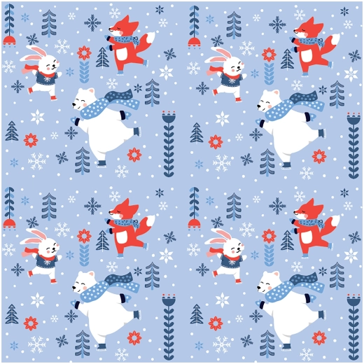 Vreckovky Zimné radovánky so zvieratkami 3-vrstvové 33 × 33 cm