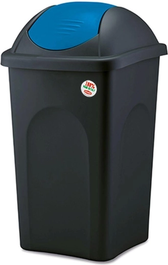 Výklopný odpadkový kôš MULTIPAT 60 l, čierno-modré veko