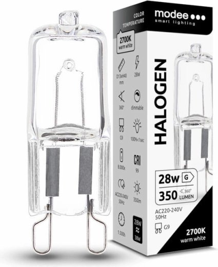 Modee ECO halogénová žiarovka G9 28 W, 350 lm, teplá biela, stlmievateľná
