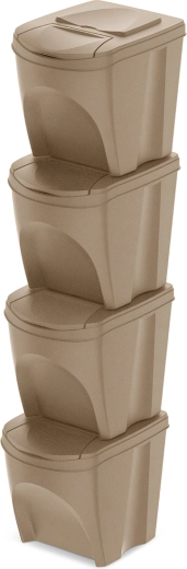 Súprava triediacich košov Sortibox Eco Wood 4×25 l – naturo eco
