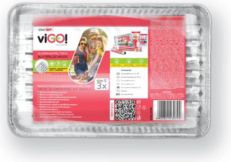 Grilovacie tácky VIGO malé 28 × 22 cm, 3 ks
