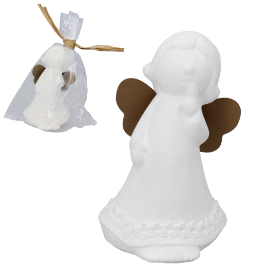 Dekoratívny anjel s kvetom 11 cm
