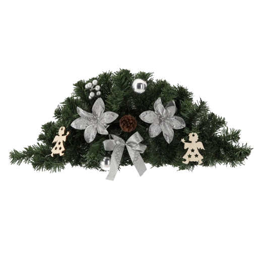 Závesná vianočná dekorácia 60 cm – strieborná