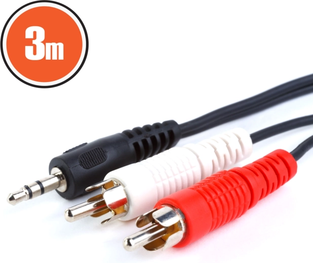 Audio kábel RCA na 3,5 mm stereo jack, 3 m