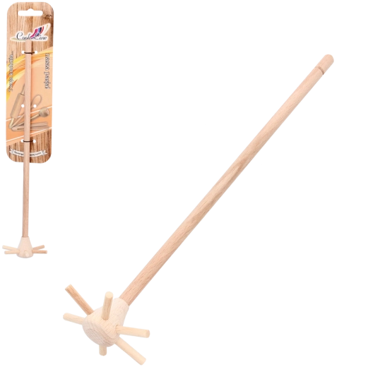 Veľká drevená metlička na miešanie 27 cm