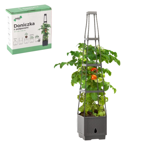 Kvetináč s oporami 26 × 26 × 126 cm