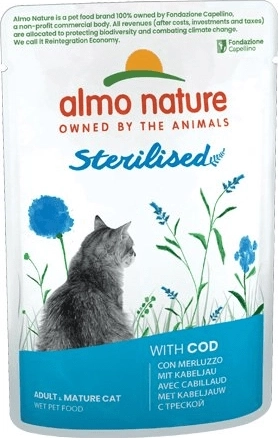 Almo Nature Holistic Sterilized Cat kapsička pre sterilizované mačky s treskou 70 g