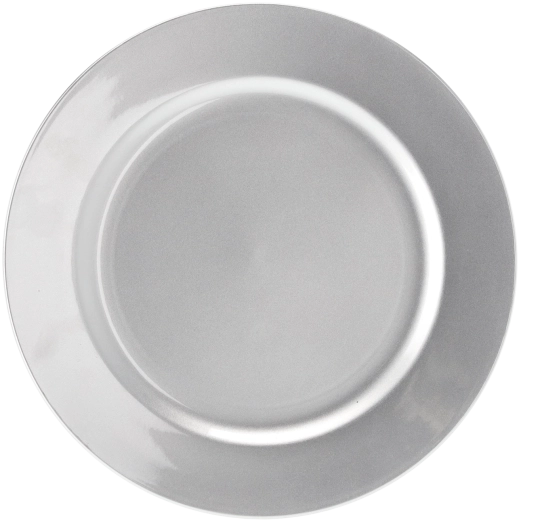 Strieborný okrúhly podnos 33 cm z polypropylénu