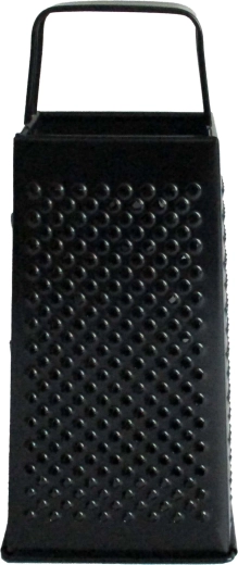 Čierne štvorhranné nerezové strúhadlo 21 cm