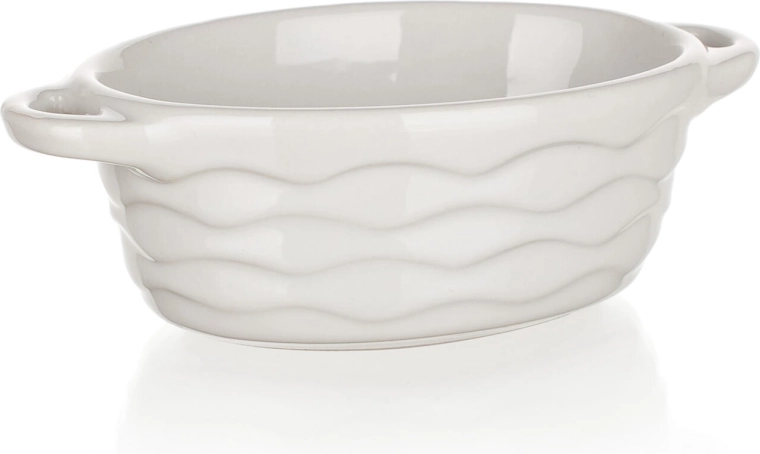 Oválna zapekacia forma keramická 15 × 9 cm Culinaria biela