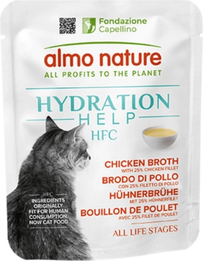 Almo Nature HFC Hydratation Help pre mačky – kurací vývar 50 g