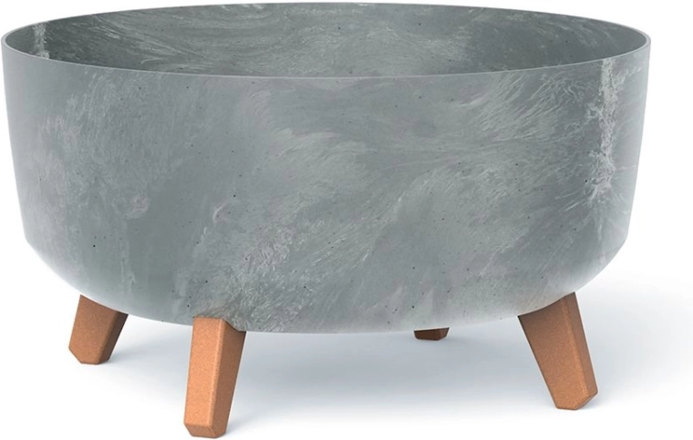 Kvetináč Prosperplast Gracia Low s betónovým efektom 38 cm, sivý