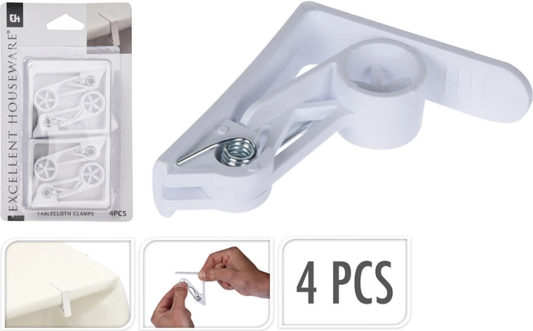 Plastová spona na obrus 62 × 62 mm, 4 ks