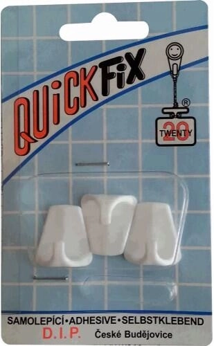 Samolepiace plastové háčiky biele (3 ks)