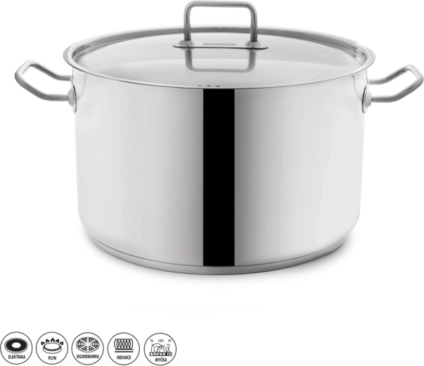Nerezový kastról Stock 15 l s pokrievkou