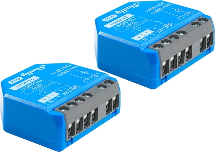 Sada 2 inteligentných relé Shelly 1 Gen4 s podporou Zigbee a Matter