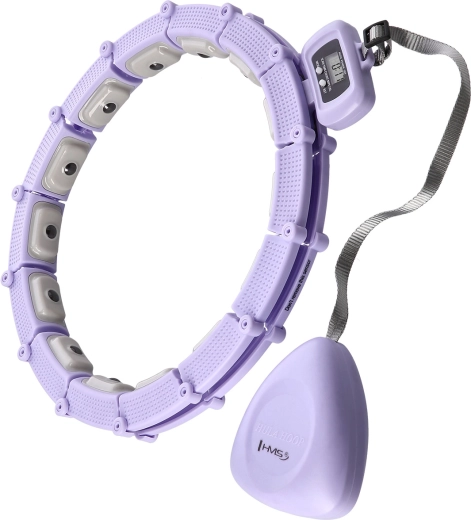 Masážny hula hoop so závažím a počítadlom HMS fialový