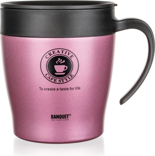 Ružový termohrnček Tazza 330 ml z nehrdzavejúcej ocele