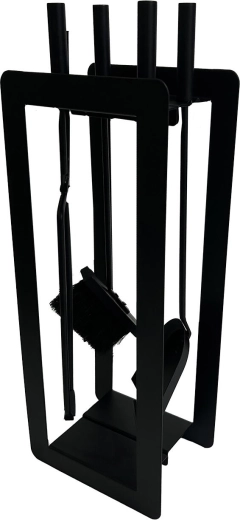 Sada krbového náradia 60 cm – čierne kovové 4-dielne so stojanom