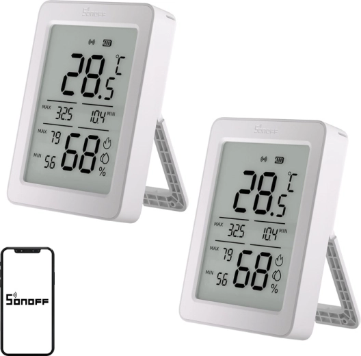Sonoff AirGuard TH ZigBee snímač teploty a vlhkosti s LCD displejom (2 ks)