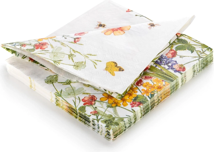 Papierové servítky Meadow 33 × 33 cm, 3-vrstvové, 20 ks