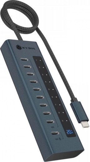 USB-C hub IB-HUB1450-C31, 10× USB-C Gen 2 s napájacím adaptérom