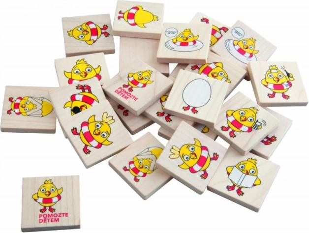 Drevené pexeso Kurča – tréning pamäti a postrehu